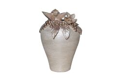 LAVİN VAZO BÜYÜK 25X33 CM KREM-GOLD(DY) - 4
