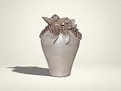 LAVİN VAZO BÜYÜK 25X33 CM KREM-GOLD(DY) - KERVAN