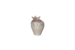 LAVİN VAZO KÜÇÜK 16X19 CM KREM-GOLD(DY) - 4