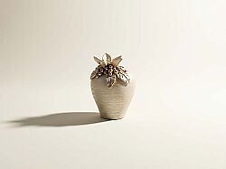 LAVİN VAZO KÜÇÜK 16X19 CM KREM-GOLD(DY) - KERVAN