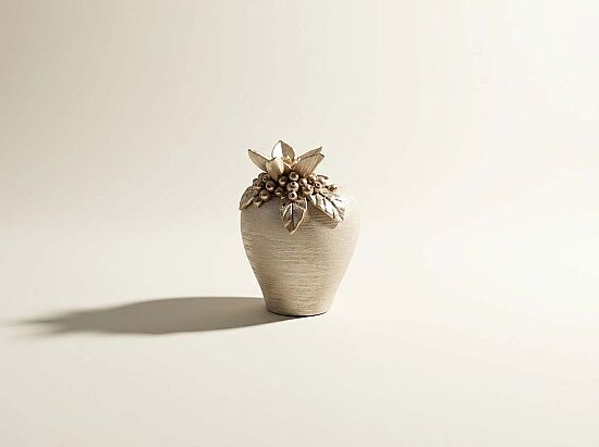 LAVİN VAZO KÜÇÜK 16X19 CM KREM-GOLD(DY) - 1