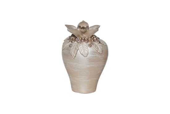 LAVİN VAZO ORTA 21X27 CM KREM-GOLD(DY) - 4