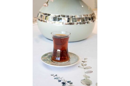 LEAFY 6'LI ÇAY BARDAĞI TAKIMI (6 BARDAK+6 TABAK) - 4