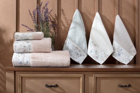 LİON 3 LÜ HAVLU SET (30X50+50X90+70X140) PUDRA - 4