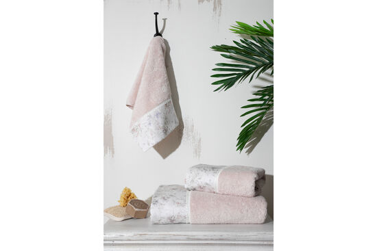 LİON 3 LÜ HAVLU SET (30X50+50X90+70X140) PUDRA - 2