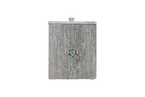 LOTUS MERMER ÇÖP KOVASI-KAPAKLI-LOTUS-BEJ-20X20X22.86 CM-HSH-01 - 2