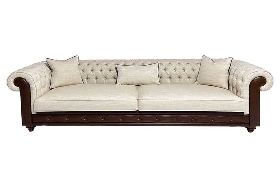 LUCA DORTLU KOLTUK CHESTER KAPITONELI BEJ 100x275x80cm (COSMIC B 21541-04) - 3