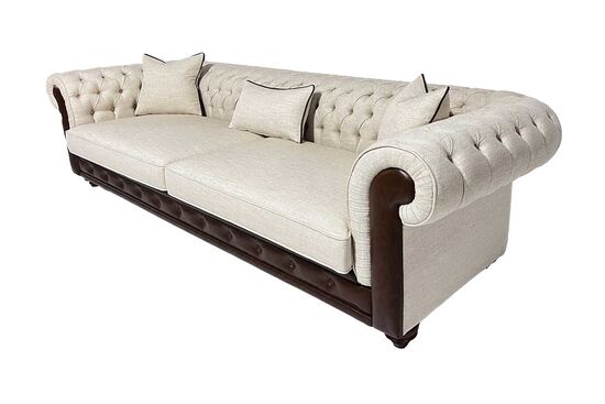LUCA DORTLU KOLTUK CHESTER KAPITONELI BEJ 100x275x80cm (COSMIC B 21541-04) - 4