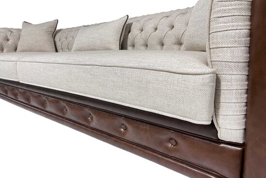 LUCA DORTLU KOLTUK CHESTER KAPITONELI BEJ 100x275x80cm (COSMIC B 21541-04) - 5