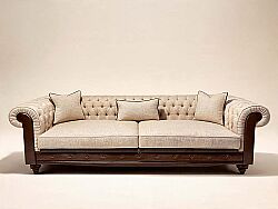 LUCA DORTLU KOLTUK CHESTER KAPITONELI BEJ 100x275x80cm (COSMIC B 21541-04) - KERVAN