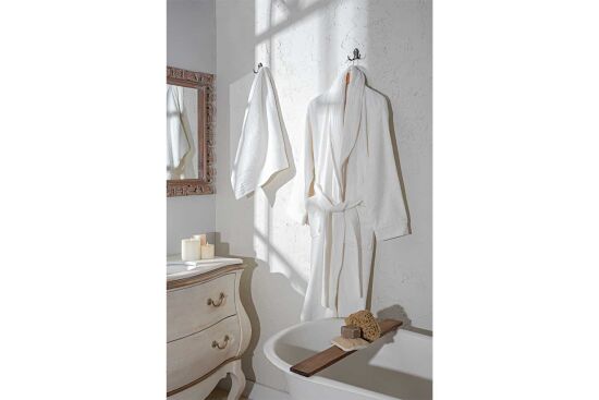 LUİ İKİLİ BORNOZ SET KREM - 1