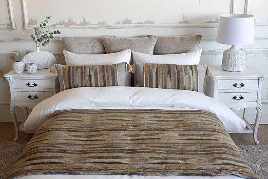 MACELO ŞAL SET 90x250 CM 6 PRC HARDAL-YEŞİL - 1