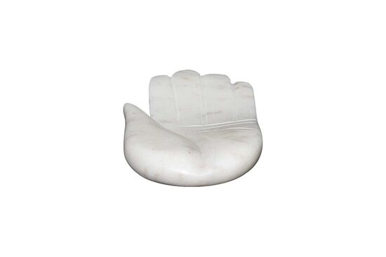 MARBLE DEKORATIF EL 10x3x19cm BEYAZ (AH-13049) - 4
