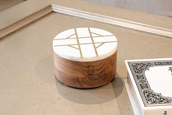 MARBLE DEKORATIF KUTU 13x13x8cm BEYAZ (1H-13093) - 5