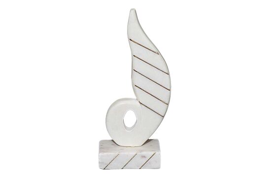 MARBLE DEKORATIF OBJE 10x6x26cm BEYAZ (AH-13084) - 2