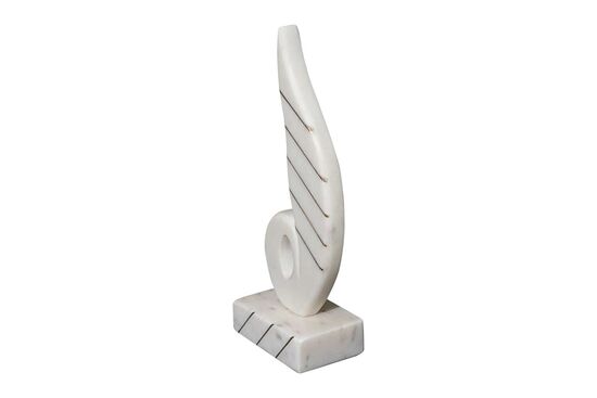 MARBLE DEKORATIF OBJE 10x6x26cm BEYAZ (AH-13084) - 3