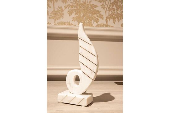 MARBLE DEKORATIF OBJE 10x6x26cm BEYAZ (AH-13084) - 4