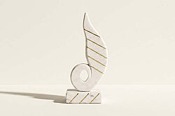 MARBLE DEKORATIF OBJE 10x6x26cm BEYAZ (AH-13084) - 1