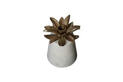 MARBLE MUMLUK 10x10x13cm BEYAZ (AH-13087) - 2