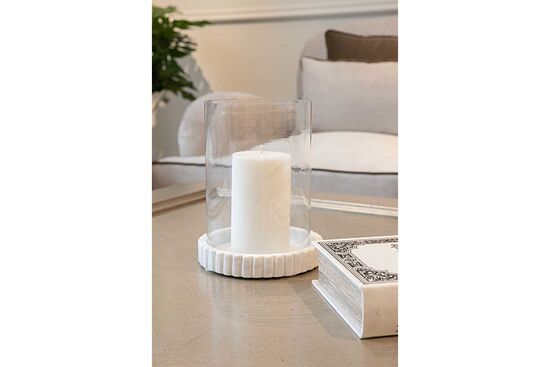 MARBLE MUMLUK 15x15x19cm BEYAZ (AH-13068) - 5
