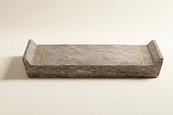 MARBLE TEPSI 38x22x5cm BEJ (AH-13079) - 1