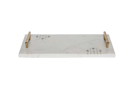 MARBLE TEPSI -SEDEF DETAYLI -38x23x4cm BEYAZ (AH-13074) - 2