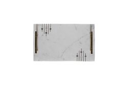 MARBLE TEPSI -SEDEF DETAYLI -38x23x4cm BEYAZ (AH-13074) - 4