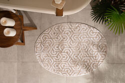 MARCELL OVAL PASPAS EKRU-BEJ-SİLVER 90x120cm - KERVAN