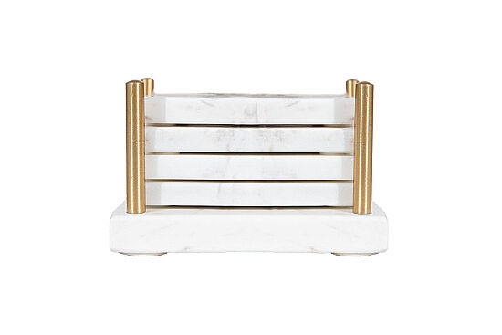 MERMER BARDAK ALTLIĞI SETİ-4 ADET- BEYAZ- 10X10X12.75CM CSN-HSH-02 - 3