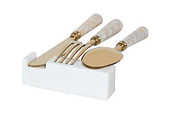 MERMER ÇATAL BIÇAK TUTUCU 9,5X2X2 CM cm -BEYAZ CUTN-HSH-01 - 4