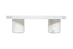 MERMER DEKORATİF AYAKLI TEPSİ -BEYAZ - 30X15X8 CM TRN-HSH-01 - 3