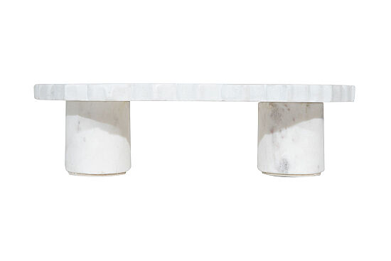 MERMER DEKORATİF AYAKLI TEPSİ -BEYAZ - 30X15X8 CM TRN-HSH-01 - 3