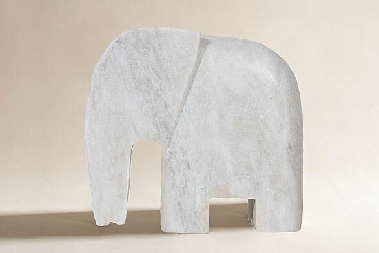 MERMER DEKORATİF FİL-BEYAZ- 20X6.35X18.5 CM HDN-HSH102 - 1