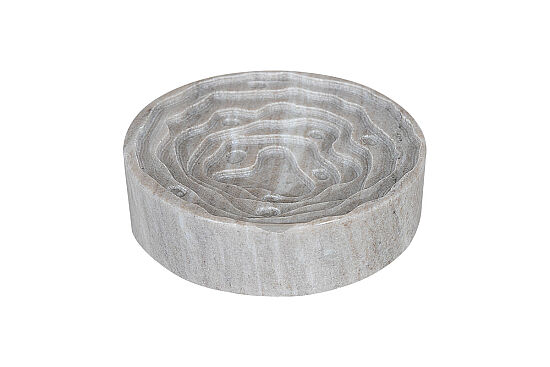 MERMER DEKORATİF YUVARLAK KASE- BEJ- 20X20X5 CM BWN-1171 - 4