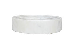 MERMER DEKORATİF YUVARLAK KASE -BEYAZ- 20X20X5 CM BWN-1171A - 2
