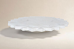 MERMER DÖNEN SUNUMLUK -BEYAZ- 35X35X5 CM LZN-352 - KERVAN