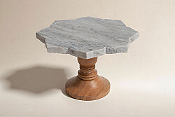 MERMER KEK STANDI -AHŞAP AYAKLI -BEJ-25X25X12 CM CPN-597A - KERVAN