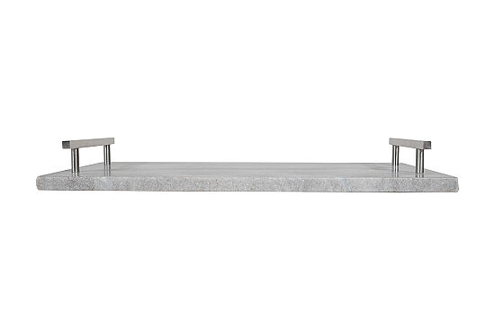MERMER SERVİS TEPSİSİ -METAL KULPLU -BEJ-38X20X4.5 CM TRN-HSH-04 - 2