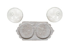 MERMER SUNUMLUK -2 ADET CAM & MERMER TABAN-BEJ- 40X20X23.30 CM CDN-HSH-01 - 4
