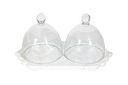 MERMER SUNUMLUK-2 ADET CAM & MERMER TABAN-BEYAZ- 40X20X23.30 CM CDN-HSH-02 - 4