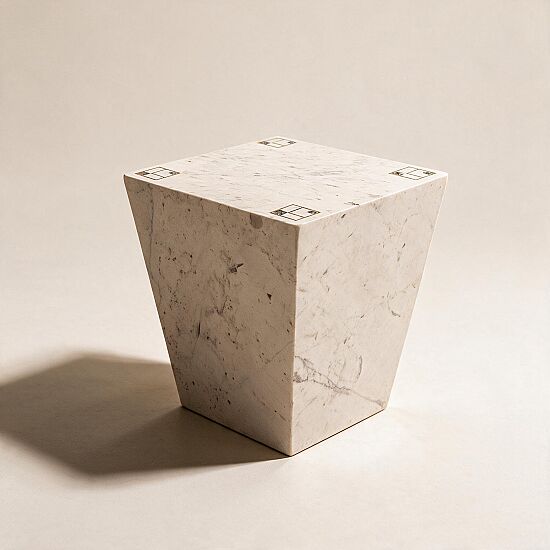 MERMER YAN SEHPA-BEYAZ- 50X50X53 CM TAB-097D - 1