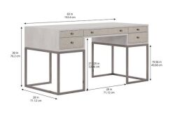 MEZZANİNE ÇALIŞMA MASASI GRİ 71x152x76cm 325421-2249 - 5