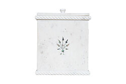 MUGHAL MERMER ÇÖP KOVASI-KAPAKLI-SHELL-BEYAZ-20X20X22.86 CM-HSH-02 - 2