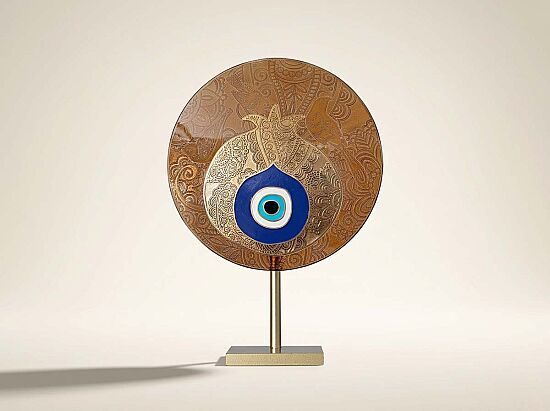 NARLI NAZARLIK AYAKLI DEKORATİF OBJE GOLD 18x26 CM - 1