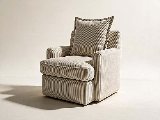 NOİR TEKLİ KOLTUK BEJ-KAHVE 95x95x80cm (ENTO 24459-01) - 2