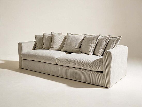 NOİR ÜÇLÜ KOLTUK BEJ-KAHVE 95x255x70cm (ENTO 24459-01) - 2