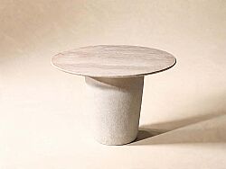 OLİVE YAN SEHPA BEJ MERMER 60x60x42cm CT239133_BGL - KERVAN