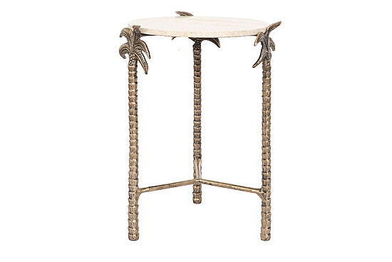 PALM YAN SEHPA ÜST TRAVERTEN ANTİK ALTIN 40X40X60 CM 45854 - 4