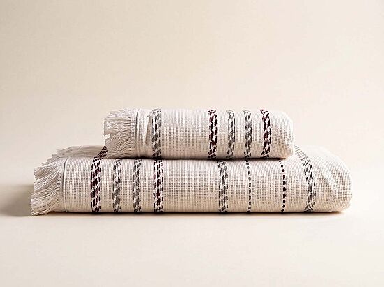 PENZA PESTAMAL HAVLU SET 2 PRC BORDO (50X80 + 70X140) - 1