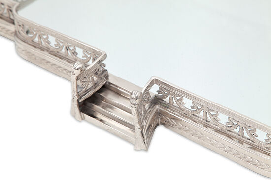 PM-20944-L-NKL BUYUK AYNALI TEPSI GUMUS 103x51x8cm - 2
